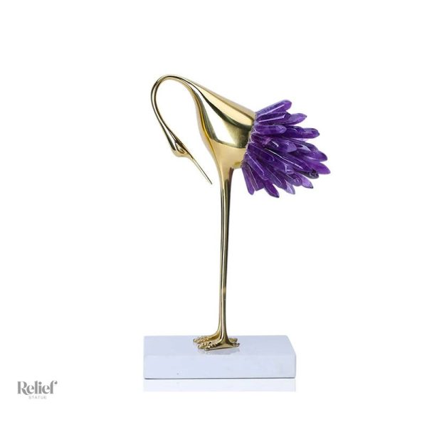 Art en métal : sculpture d'oiseau moderne et chic