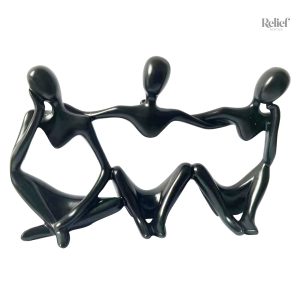 Trio de penseurs en sculpture moderne décorative