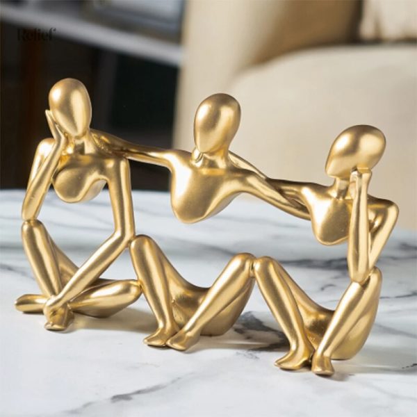 Trio de sculptures contemporaines pour décoration intérieure