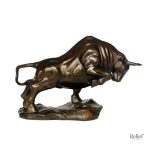 Sculpture taureau en bronze, art décoratif élégant