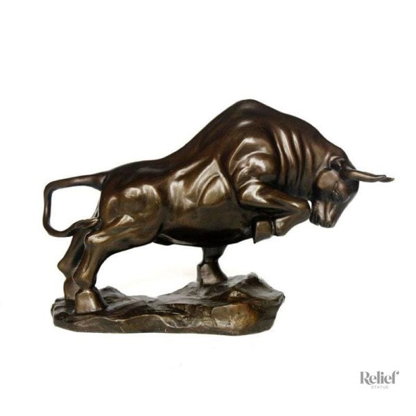 Sculpture taureau en bronze, art décoratif élégant