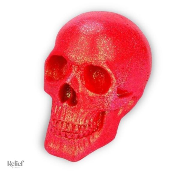 sculpture-tete-de-mort-1 Statue Tête de Mort scintillante 18 cm en décoration