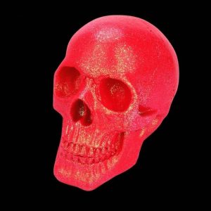 Accessoire décoratif : crâne scintillant, 18 cm