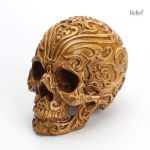 Tête de mort sculptée en bois, idéal pour la décoration