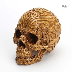 Tête de mort sculptée en bois, idéal pour la décoration