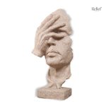 Statue homme contemporaine en sculpture de visage