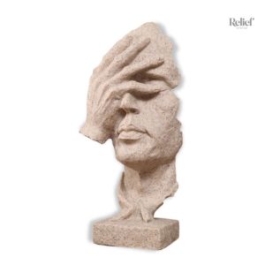 Statue homme contemporaine en sculpture de visage