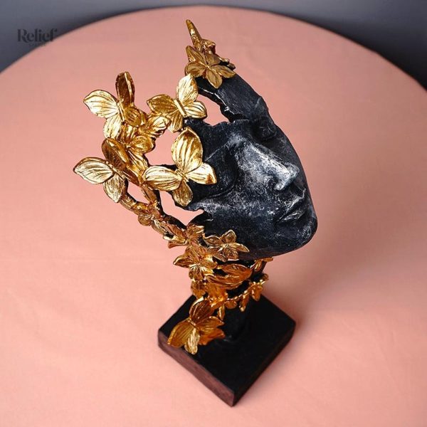 Sculpture visage femme, design contemporain 31 cm