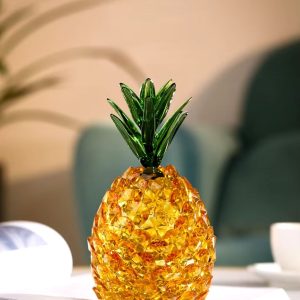 Sculpture en verre ananas coloré 14 cm