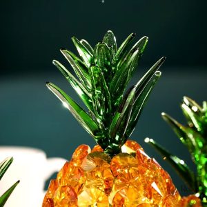 Ananas en verre décoratif pastel, 14 cm de hauteur