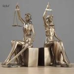 Serre-livres statue de la Justice en bronze - Lot de 2 pièces
