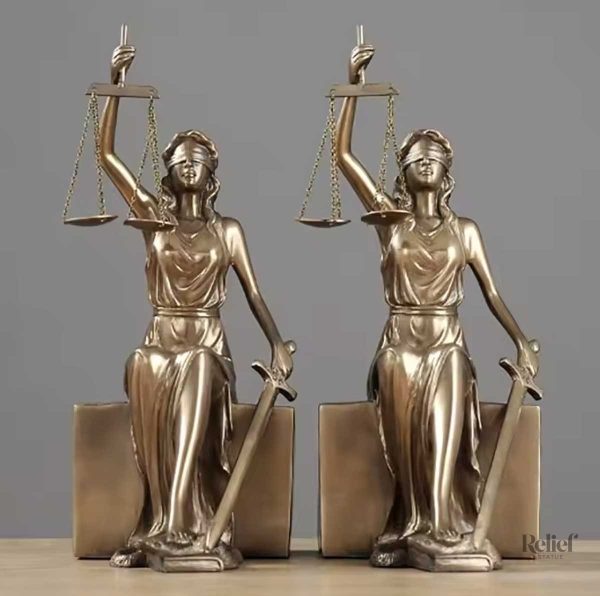 Statue de la Justice Thémis en bronze 26 cm