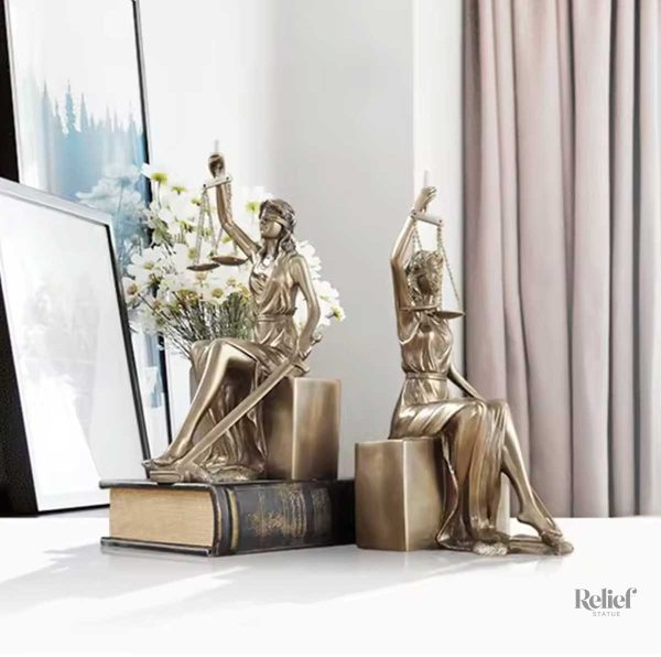 Set de 2 serre-livres bronze Justice 26 cm