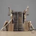 Serre-livres bronze design Justice pour décor intérieur