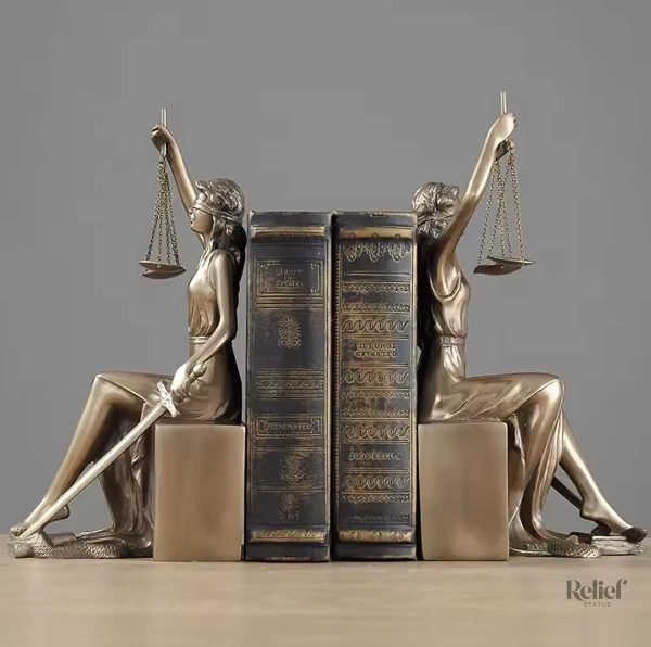 Serre-livres bronze design Justice pour décor intérieur