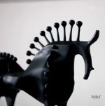 Art abstrait en métal représentant un cheval, 22 cm