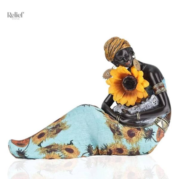 Sculpture africaine assise, représentation artistique authentique