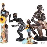 Art africain : statue assise, pièce artisanale originale