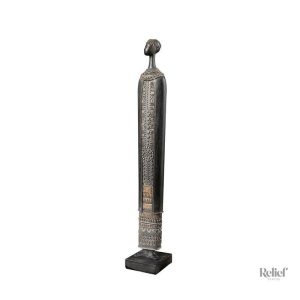 Art africain : statue d'homme en bois authentique