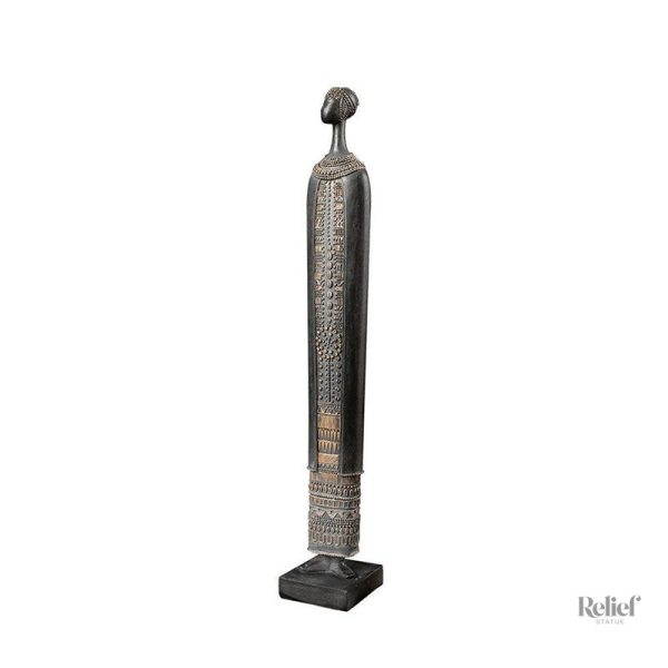 Art africain : statue d'homme en bois authentique