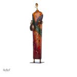 Élégante sculpture en métal représentant l'Afrique