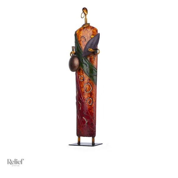 Élégante sculpture en métal représentant l'Afrique