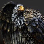 Figurine aigle en pose réaliste pour collection