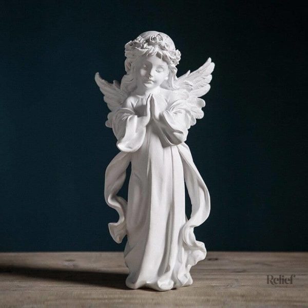 Statue d'ange, design délicat en blanc pur pour votre maison