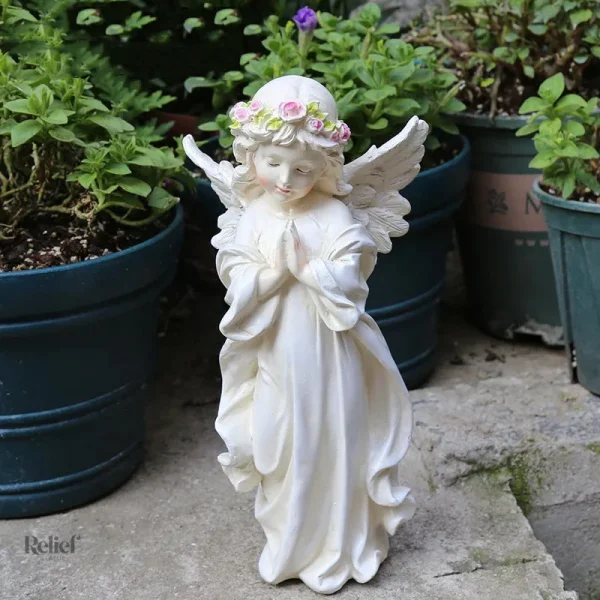 Ange en pierre pour embellissement extérieur