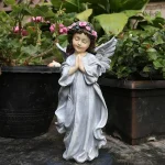 Figurine d'ange pour décor de jardin apaisant
