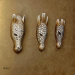 Sculpture artistique d'animaux d'Afrique en style ancien