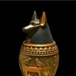 Statue d'Anubis, gardien des morts, artisanat égyptien