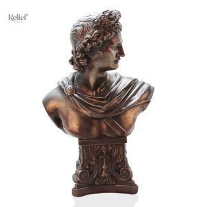 Statue Apollon effet bronze élégante et stylisée