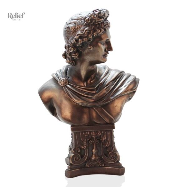 Statue Apollon effet bronze élégante et stylisée
