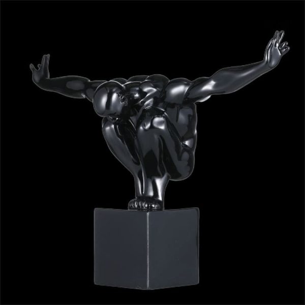 Statue homme nu athlète en position dynamique