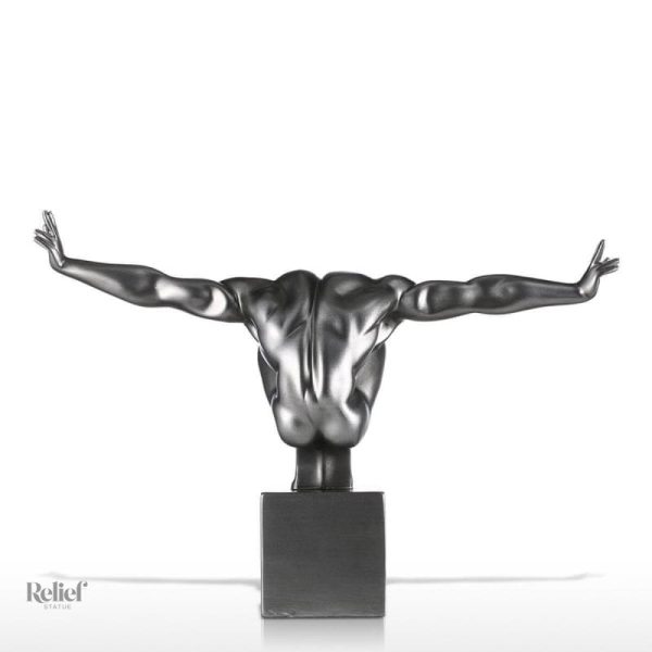 Art contemporain : statue homme athlétique