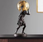Statue Atlas portant le monde, 42 cm, style antique