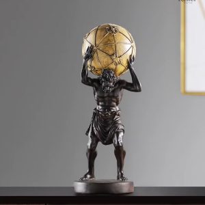 Statue antique d'Atlas soutenant le globe terrestre
