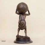Figurine d'Atlas supportant le monde, décoration en bronze