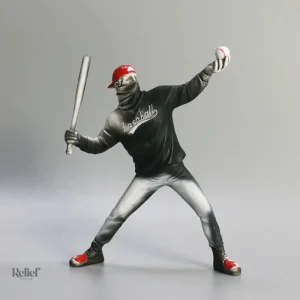 Art actuel : sculpture de baseball en matière contemporaine