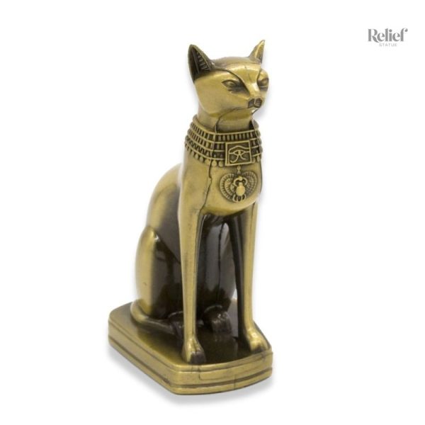 Statue Bastet effet bronze coulé à froid