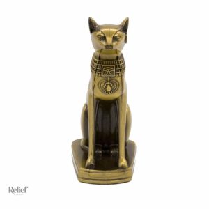 Figurine Bastet en bronze effet patiné