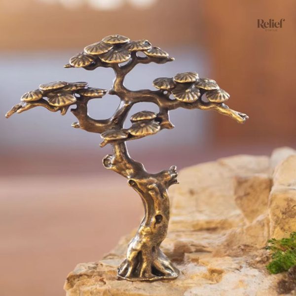 Petit Bonsaï en métal, sculpture miniature pour décoration intérieure
