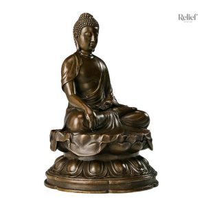 Bronze véritable, statue Bouddha de 18 cm