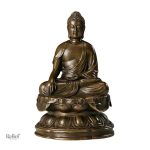 Statue Bouddha 18 cm, œuvre en bronze