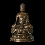 Élégante sculpture de Bouddha, 18 cm en bronze