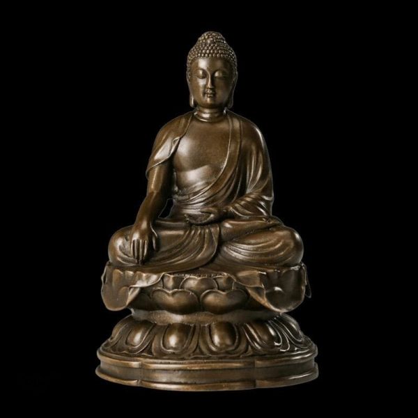 Élégante sculpture de Bouddha, 18 cm en bronze
