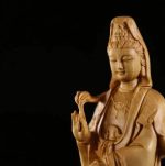 Sculpture en bois, figure Bouddha, 17 cm, art asiatique