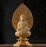 Statue Bouddha en bois, 28 cm de hauteur, décoration zen