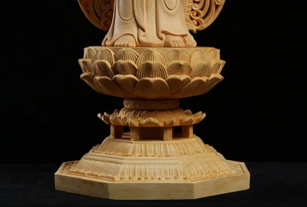 Sculpture spirituelle en bois, Bouddha, 43 cm